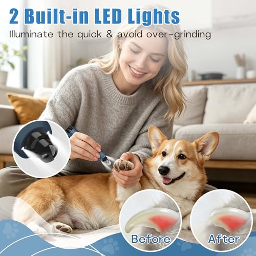 6 Speed Dog Nail Grinder with Guard (Blue)
