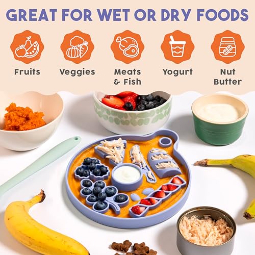 Charcuterie Dog Lick Mat for Slow Feeding & Anxiety (Misty Blue)