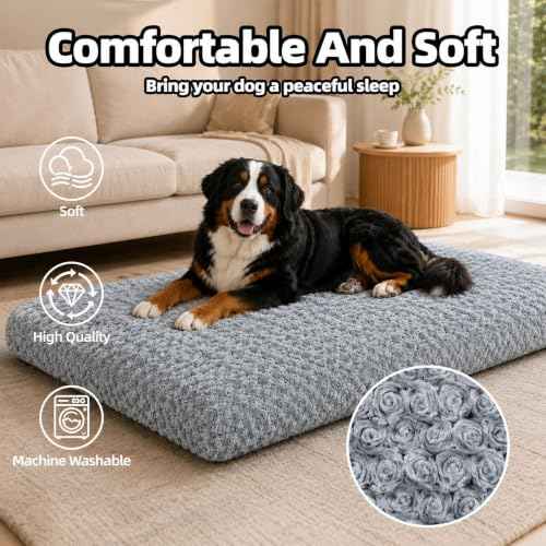 Extra Large Dog Bed (Dark Grey / 53"L x 35"W x 4"Th)