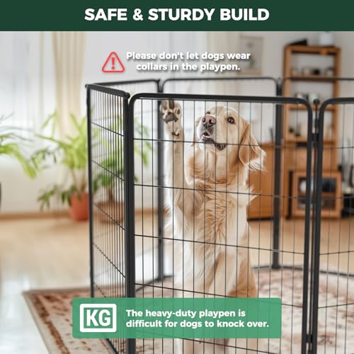 Homeplus Indoor Dog Playpen with Divider Connectors (Black / 45"H)
