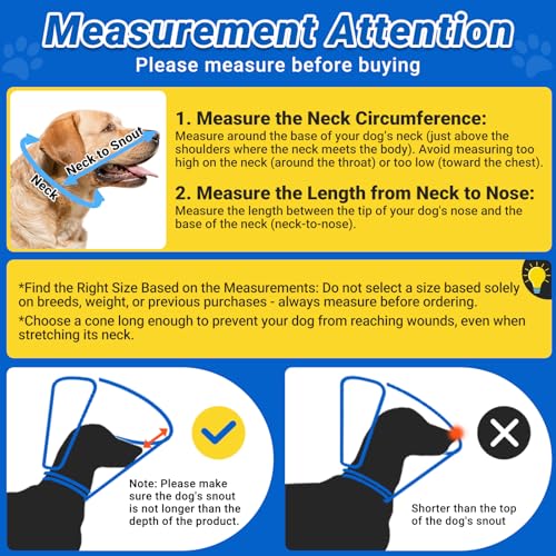 Dog Cone to Stop Licking (Blue / XL(Neck: 16.5"-20.5"))