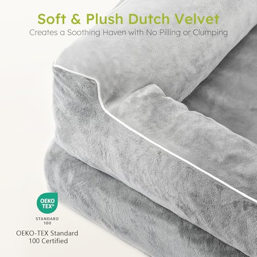 XXL Dog Bed for Extra Large Dogs (Light Grey / XX-Large(53"L x 42"W x 9.5"Th))
