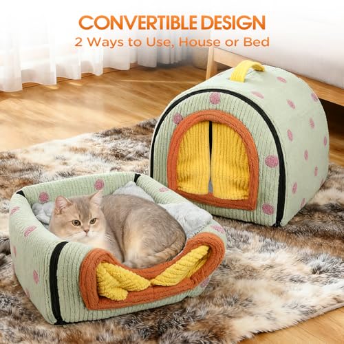 Dog House Indoor for Small Dogs & Cats (Green / M-20x16x14")