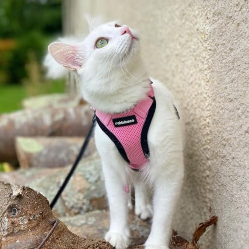 Cat Harness and Leash Set (S / Pink)
