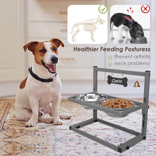 Elevated Dog Bowls (Grey - Elevated Bowl Stand / Medium & Small Dogs)