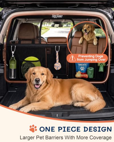 50 Inch Wide Dog Car Barrier for 2nd 3rd Row Seats & Cargo Area (Medium(50"*32"))