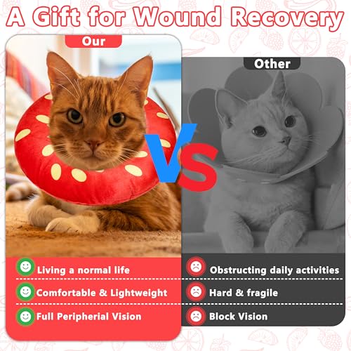 Cat Cone Collar Soft (Strawberry / Large)