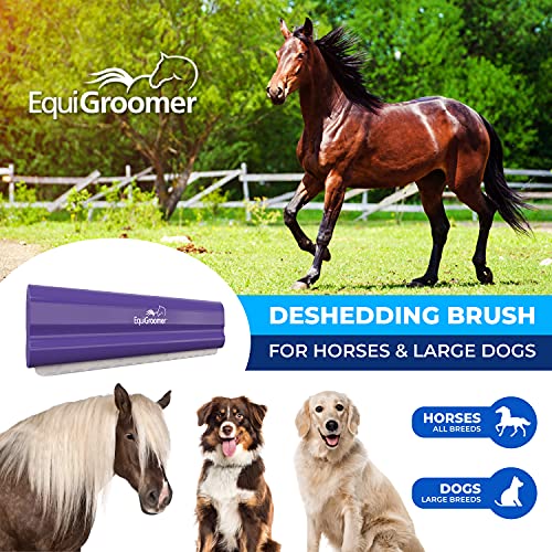 8 Inch Deshedding Brush for Dogs & Horses (Purple)