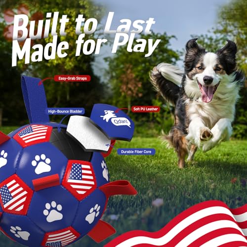 Dog Toys Dog Soccer Ball with Straps (Flag / 6 Inch)