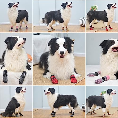 6PCS Dog Socks to Prevent Licking Paws for Hot (Khaki / S(Pack of 6))