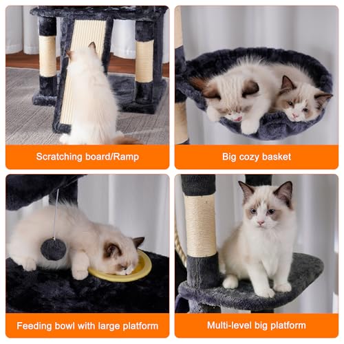 Tall Cat Tree 78 (Smoky Gray / 70 inch)