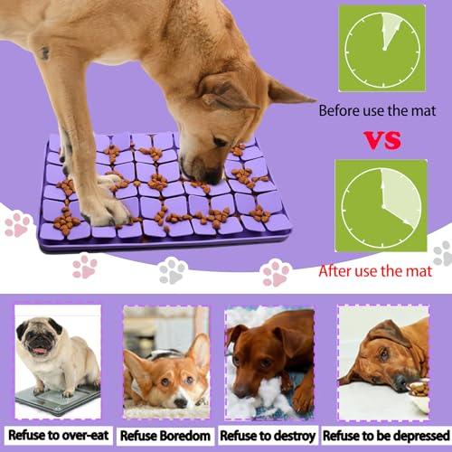 Silicone Snuffle Mat for Small Medium Dogs (Purple-M(13.2x8.3in))