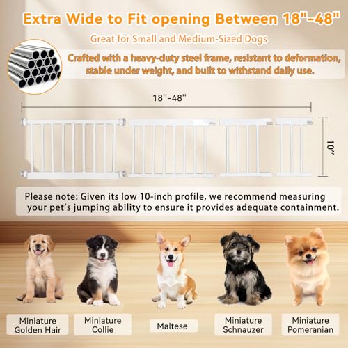 Dog Gate for Small Dogs (18-48"W*10"H / White)