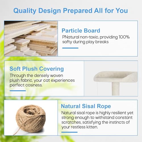 62" Cat Tree Tower (Beige)