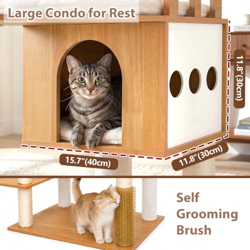 Modern Cat Tree (76 inches / Walnut)