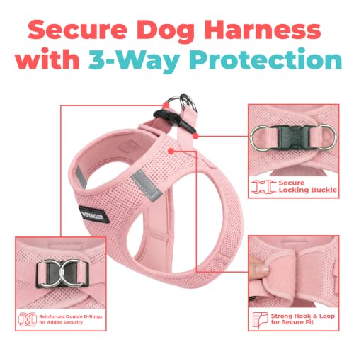 Voyager Step in Air Dog Vest Harness (Pink / XXXS (Chest: 11 - 12"))