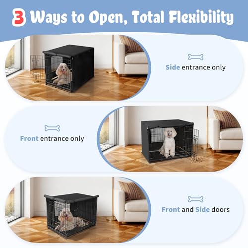 Dog Crate Cover (36.6"L x 23.0"W x 24.8"H / Black)