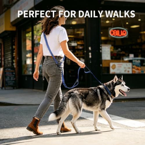 Hands Free Dog Leash by Kazazoo (Blue / M)