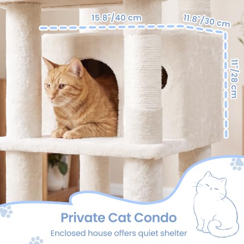 Cat Tree for Large Cats (Beige / 60 inch)