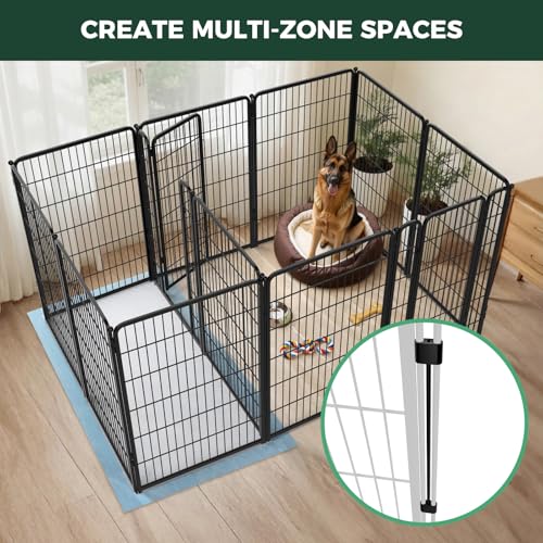 Homeplus Indoor Dog Playpen with Divider Connectors (Black / 45"H)