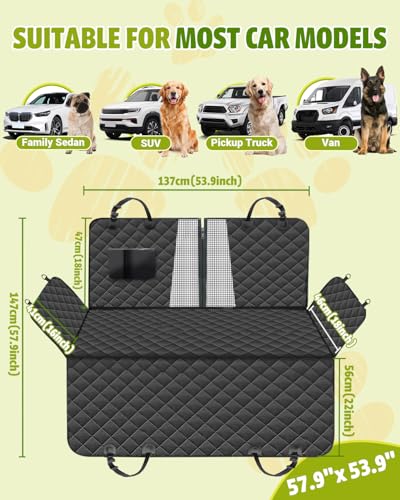 Dog Car Seat Cover (Black / Standard (53.9*57.9 ))