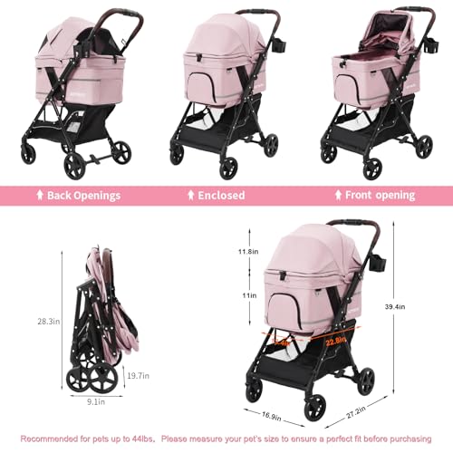 Dog Stroller with No (Pink)