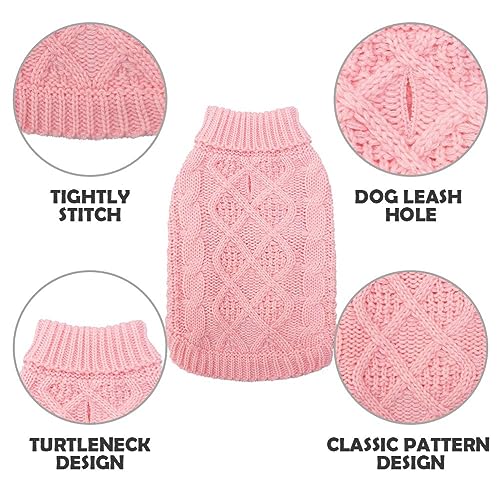 Turtleneck Dog Sweater (X-Small / Flesh Pink)