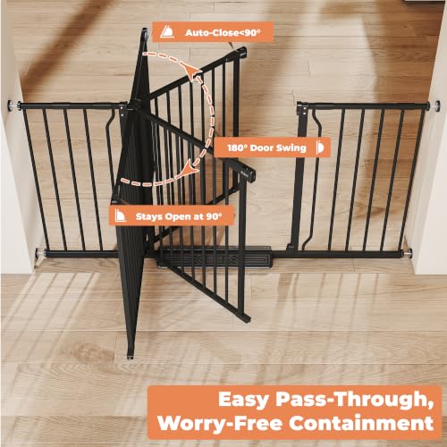 29" 58" Extra Wide Baby Gate (Black / 32-58"Wide, 28"Tall)