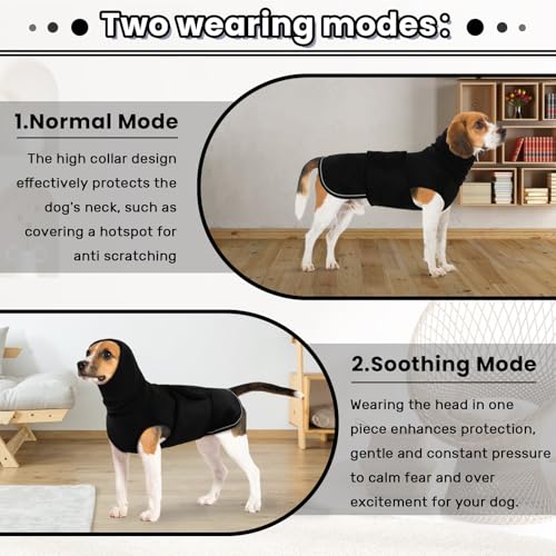 Dog Anxiety Vest with Hoodie (X-Large / Black)
