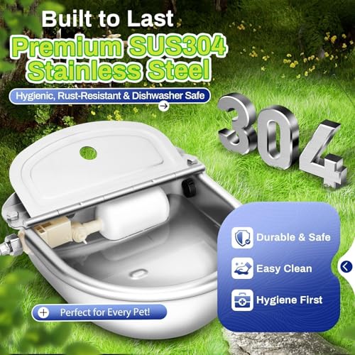 Automatic Animal Drinking Water Bowl with Float Valve (71" Hose)