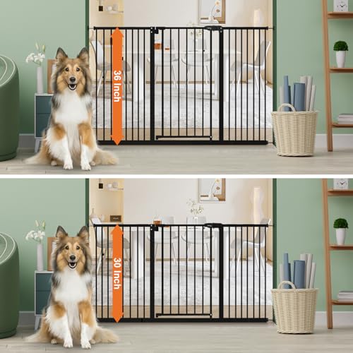 36" Extra Tall Baby Gate for Stairs (Black / 29-55"Wide, 36"Tall)