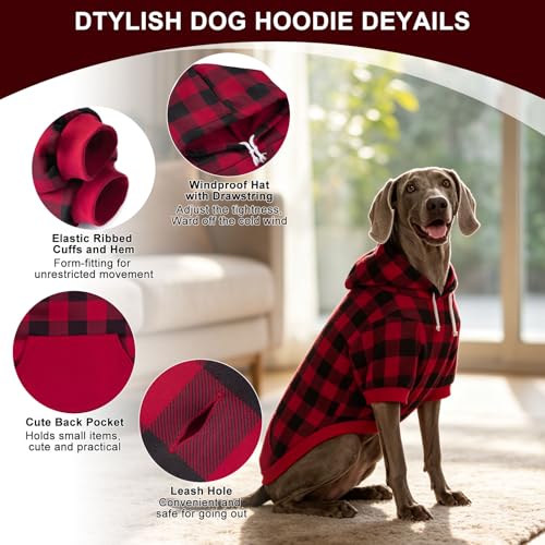 Plaid Dog Hoodie (XX-Large / Buffalo Check)