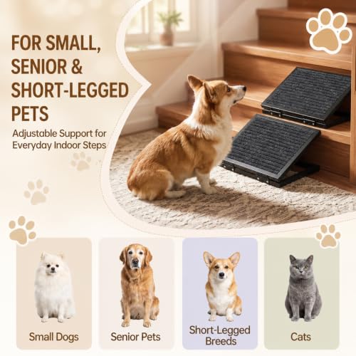 2 Pack Heavy Duty Dog Ramps for Stairs