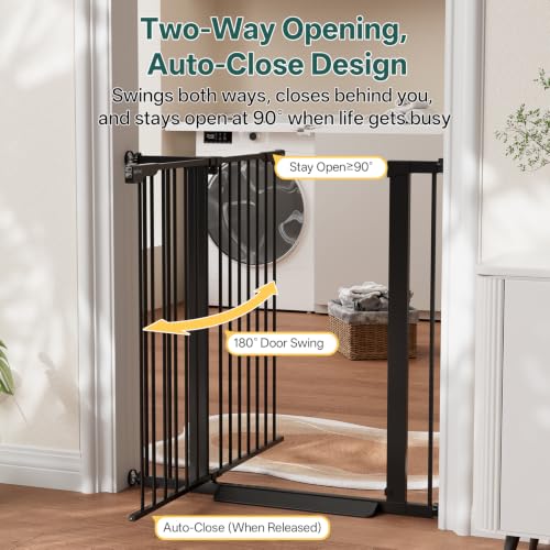27 36.6 in Wide x 35.5 in High Extra Tall Baby Gate (Black / 27-36.6"W x 35.5"H)