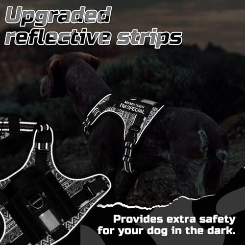 Tactical Dog Harness for Large (B&W Geometric / Large)