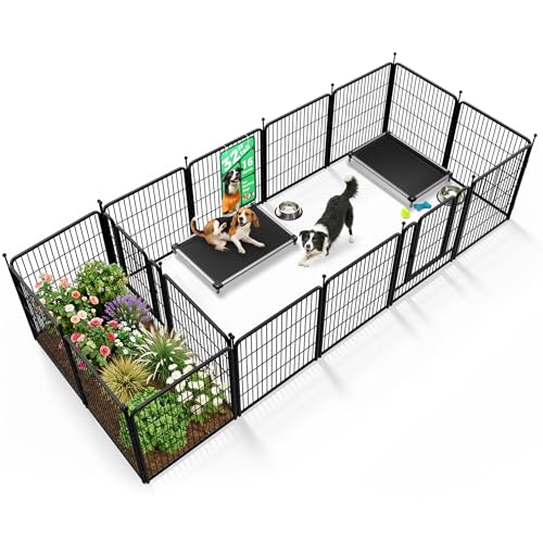 Rollick Dog Playpen with Divider Connectors (Black / 32"H)