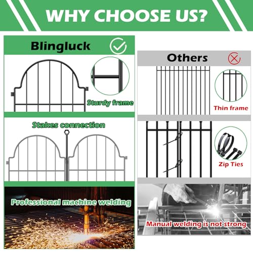 Decorative Garden Fence (Black / 17 in(H))