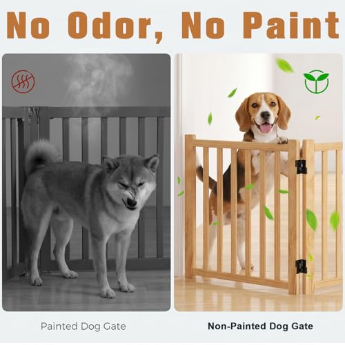 Non Painted Wooden Freestanding Dog Gates (【2 Panel x 2PC】-23“ H)