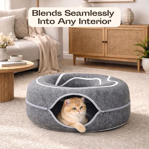 Peekaboo Cat Cave Donut (Dark Gray)