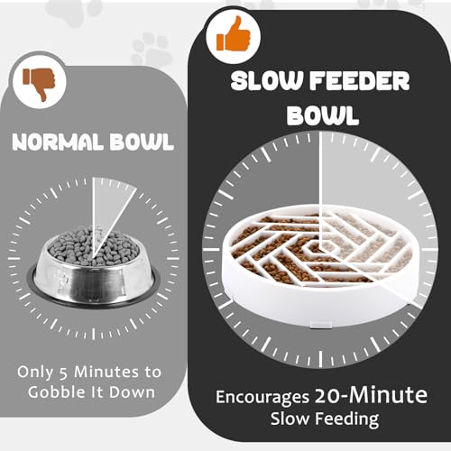 Slow Feeder Dog Bowl (white)