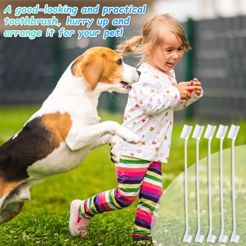70 Pcs Dog Tooth Brush Dual Headed Pet Toothbrush (White)
