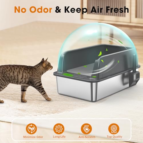 2PACK Stainless Steel Litter Box (Dark Grey / XL)
