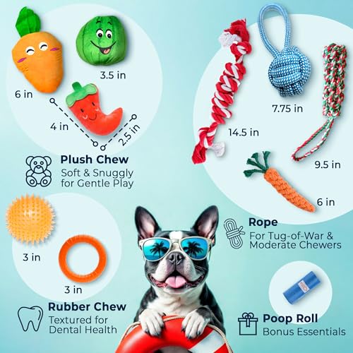 9 Pack Dog Toys for Small & Medium Dogs (9 Count / 9 Pack)