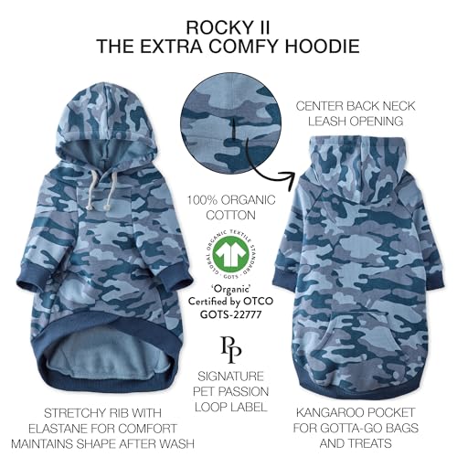 Rocky II Dog Hoodie (Navy Camo / Large (40-60 lbs))