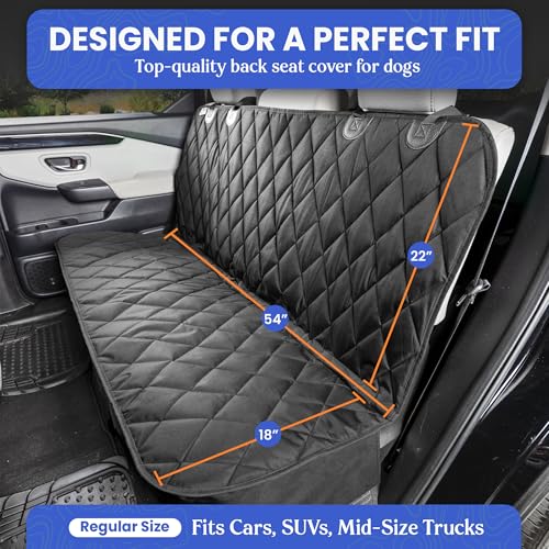 Heavy Duty Rear Seat Cover for Dogs (Black)