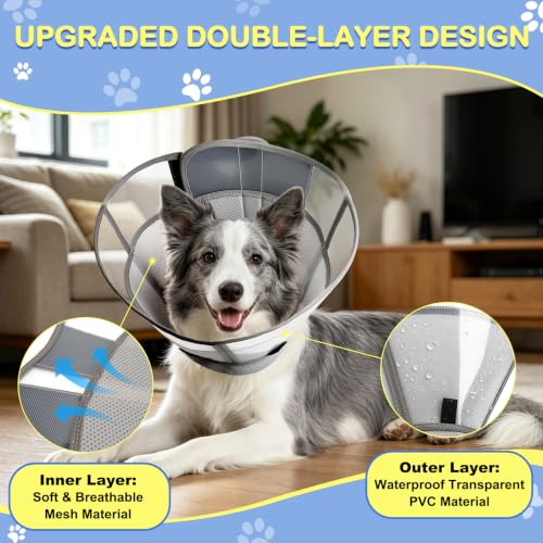 Dog Cone to Stop Licking (XL (Neck: 18.5-21.1") / Grey)