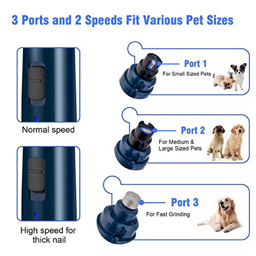 Dog Nail Grinder with LED Light (Dark Blue)