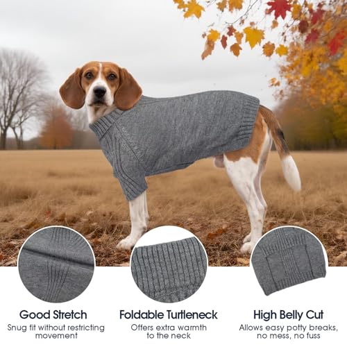 Small Dog Sweater (Light Grey / Large)