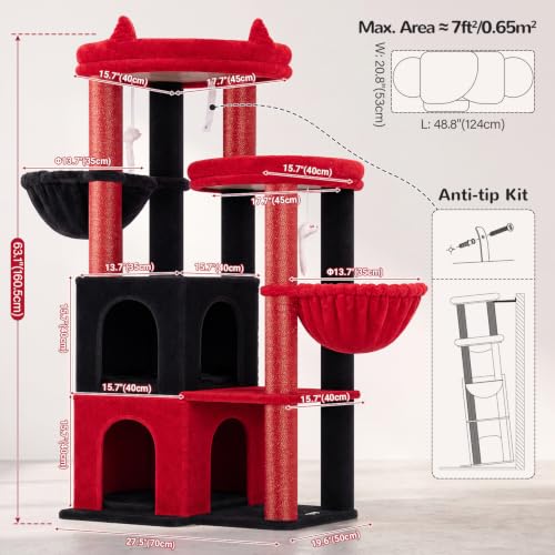 Gothic Cat Tree Tower for Indoor Cats Large Adult (Gothic / XXL)