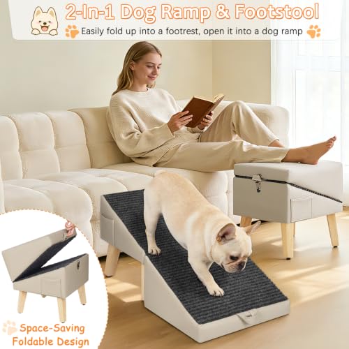 Ottoman Dog Ramp for Couch (Beige)